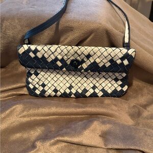 Bottega Veneta Intrecciato Nylon and Napa Leather Turnlock Crossbody